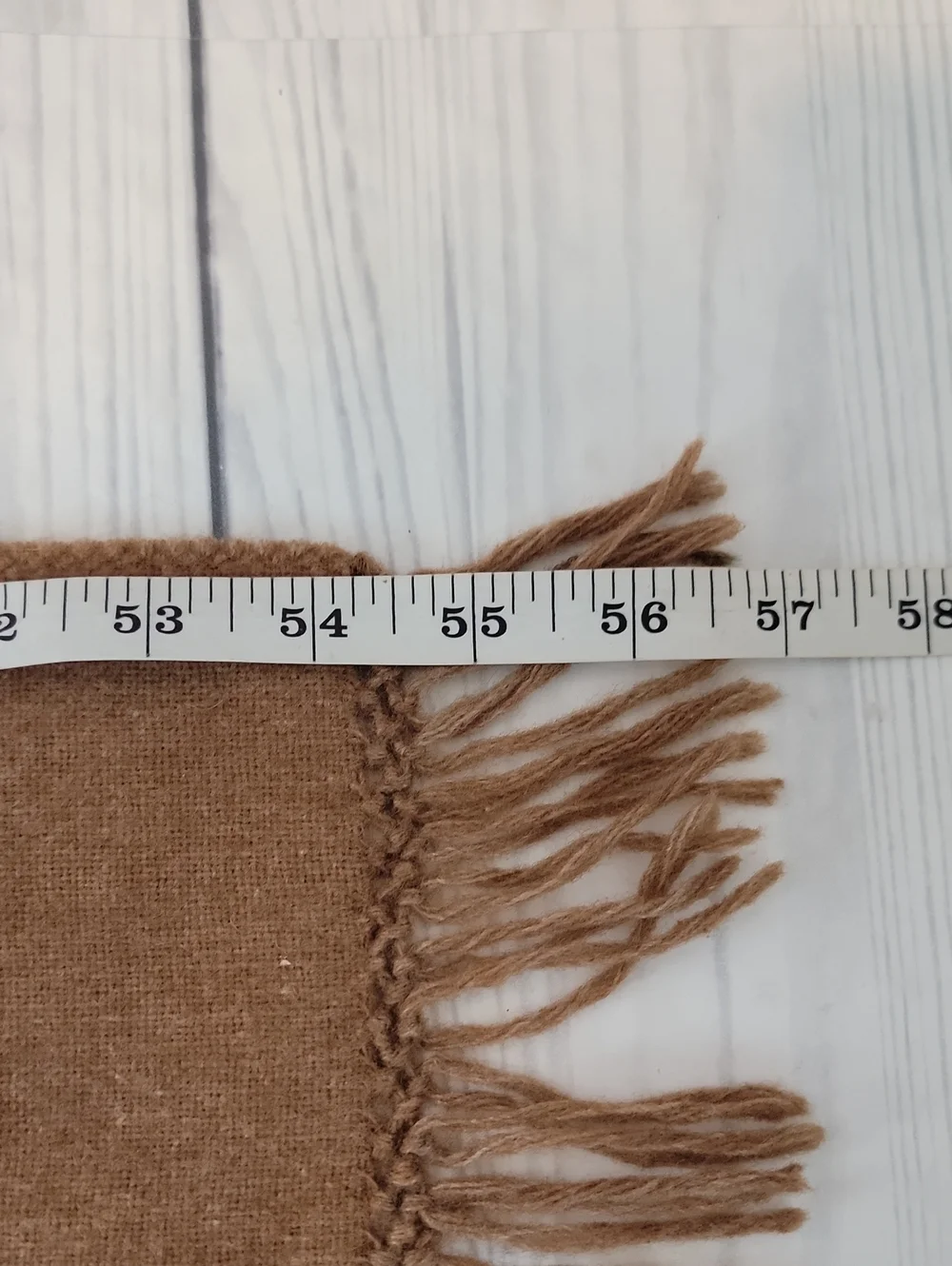 Latimports Hand Loomed Wool Scarf Made In Chili Vintage 60s -Brown Tan 100% Wool